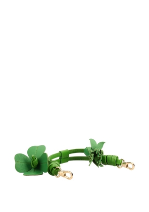 Longchamp floral-embellished tassel bag strap - Green
