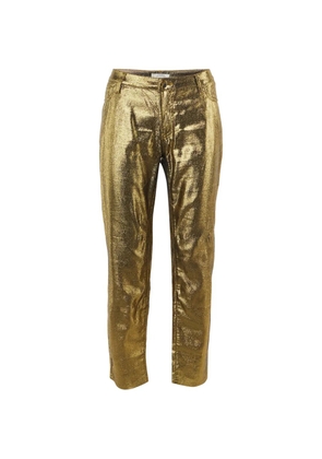 Versace Pre-Owned metallic slim-fit jeans - Gold
