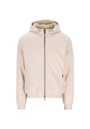Moorer drawstring hooded jacket - Neutrals