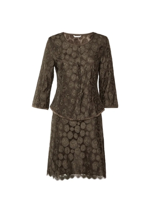 Max Mara lace button-front skirt suit - Brown