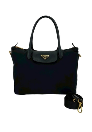 Prada Pre-Owned 2013-2026 Saffiano Trimmed Tessuto satchel - Black