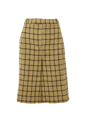 GANNI checked pleated shorts - Neutrals