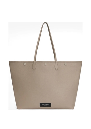 Dolce & Gabbana Essenza logo-patch pebbled tote bag - Neutrals