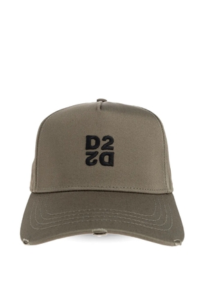 DSQUARED2 logo-embroidered distressed baseball cap - Green