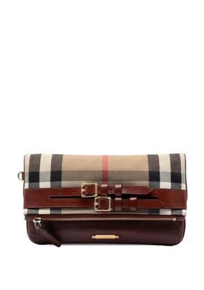 Burberry Pre-Owned 2000-2017 House Check Canvas and Leather Adeline Fold Over Wristlet clutch bag - Neutrals