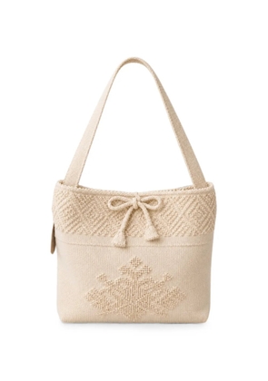 Le Daf Rosone knitted tote bag - Neutrals