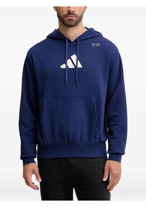 adidas logo-print drawstring hoodie - Blue