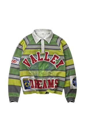 Vale Jerry horizontal-stripe long-sleeve polo shirt - Green