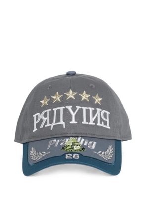 Praying Russian logo-embroidered baseball cap - Grey