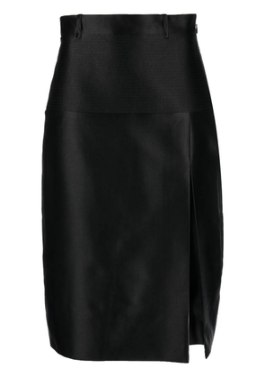 Gucci duchesse silk side-slit skirt - Black
