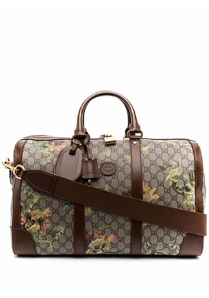 Gucci GG Supreme carnation print duffle bag - Neutrals