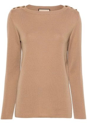 Gucci shoulder-button cashmere jumper - Neutrals