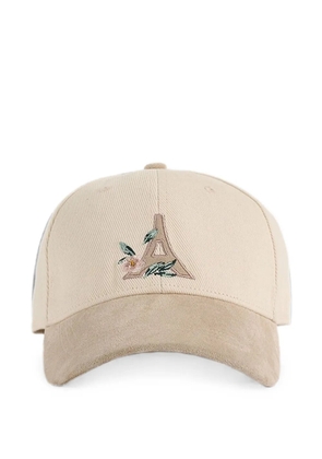 Manière De Voir floral-Eiffel suede-contrast cap - beige - Neutrals