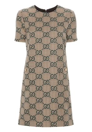 Gucci GG-jacquard wool dress - Neutrals