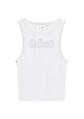 MC2 Saint Barth logo-embroidered top - White