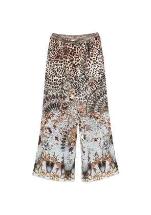 Camilla crystal-embellished palazzo pants - Neutrals