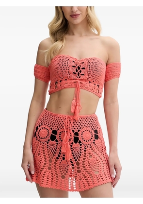 GUESS USA crochet-knit tassel-detail beachwear - Orange