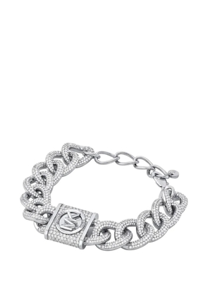 Michael Kors crystal-embellished curb-link bracelet - Silver