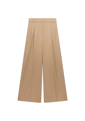 Another Tomorrow twill pleated trousers - Neutrals