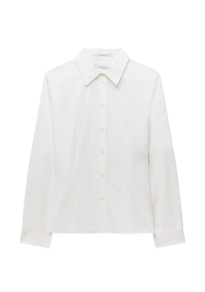 Another Tomorrow dart-detail fitted blouse - White