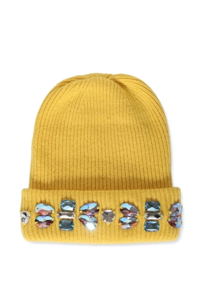 Melrose High crystal-embellished beanie hat - Yellow