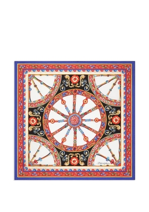 Dolce & Gabbana 50x50 Carretto-print silk twill scarf - Red