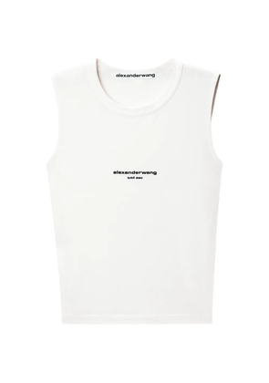 Alexander Wang logo-print fitted tank top - White