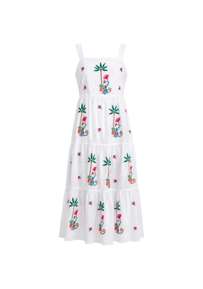 NIMO WITH LOVE embroidered tiered dress - White