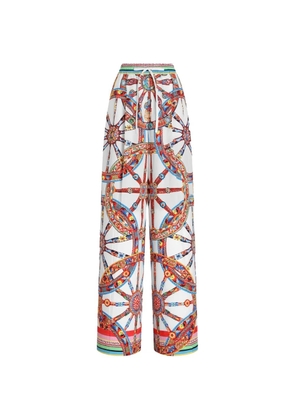 Dolce & Gabbana Carretto-print poplin trousers - White