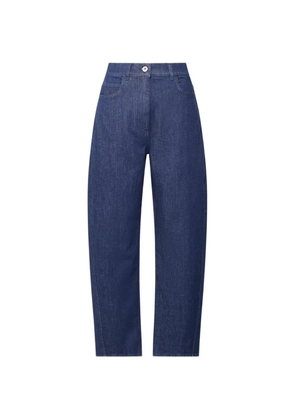 Another Tomorrow seam-detail curved jeans - Blue