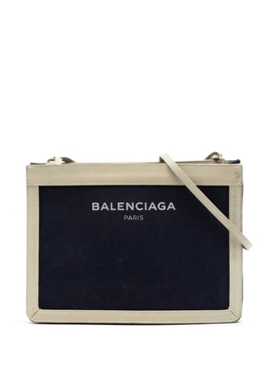 Balenciaga Pre-Owned 2018 Canvas Navy Pochette M crossbody bag - Black