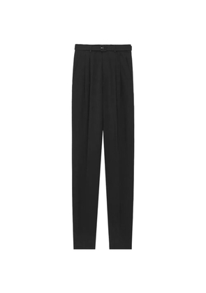 Saint Laurent belted pleated trousers - Black