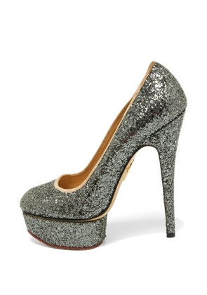Charlotte Olympia Dolly glittered platform pumps - Grey