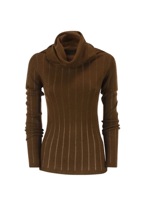 Max Mara ribbed-knit silk-blend sweater - Brown