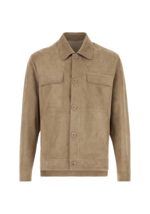 Santoro suede flap-pocket jacket - Neutrals