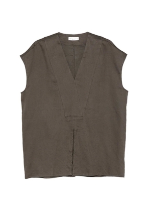 Roberto Collina V-neck sleeveless blouse - Brown