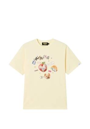 Mini Cream graphic-print T-shirt - Yellow
