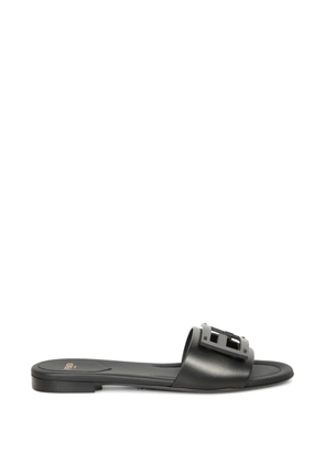 FENDI Baguette logo-plaque leather sandals - Black