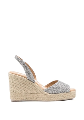 Manebi glitter-detail wedge espadrilles - Silver