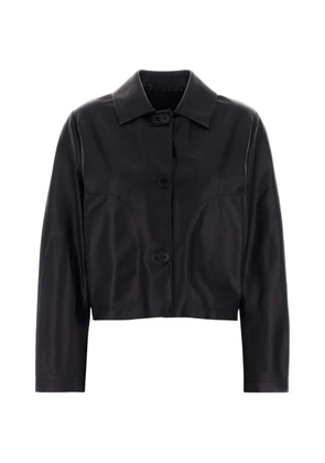 Santoro button-fastening leather jacket - Blue
