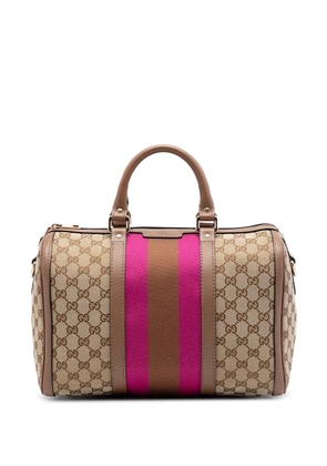 Gucci Pre-Owned 2016-2026 Medium GG Canvas Web Joy Boston Bag satchel - Neutrals