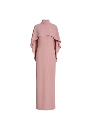 Alberta Ferretti cape-overlay tie-back maxi dress - Pink