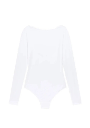 Another Tomorrow scoop-back long-sleeve bodysuit - White