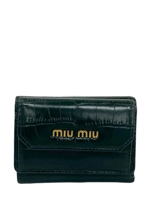 Miu Miu Pre-Owned 2010-2026 Croc Embossed Leather Wallet small wallets - Green