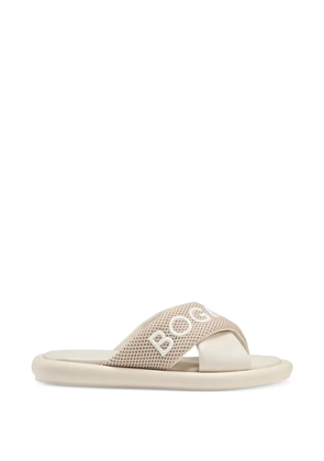BOGNER Portofino crossover mesh-strap slides - Neutrals