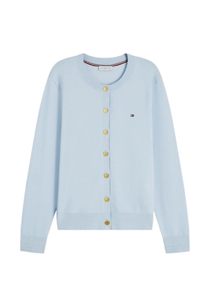 Tommy Hilfiger logo-embroidered button-up cardigan - Blue