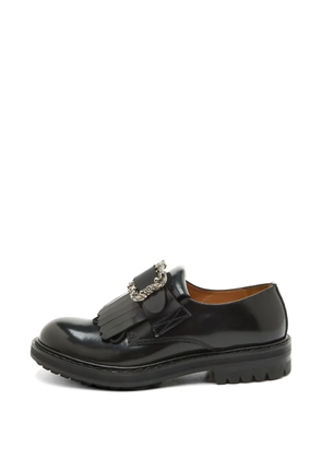 Alexander McQueen Pre-Owned buckle fringe Derby shoes - Black