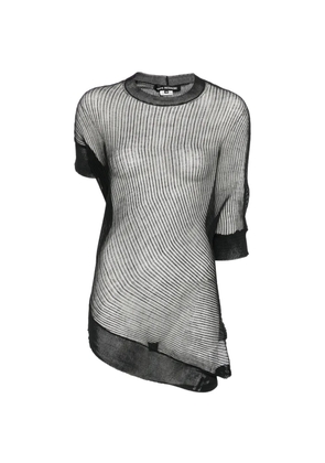 Junya Watanabe asymmetric mesh T-shirt - Black