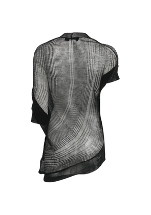 Junya Watanabe asymmetric mesh T-shirt - Black