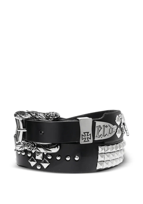 Enfants Riches Déprimés Gun Texas Serenade studded engraved-buckle belt - Black